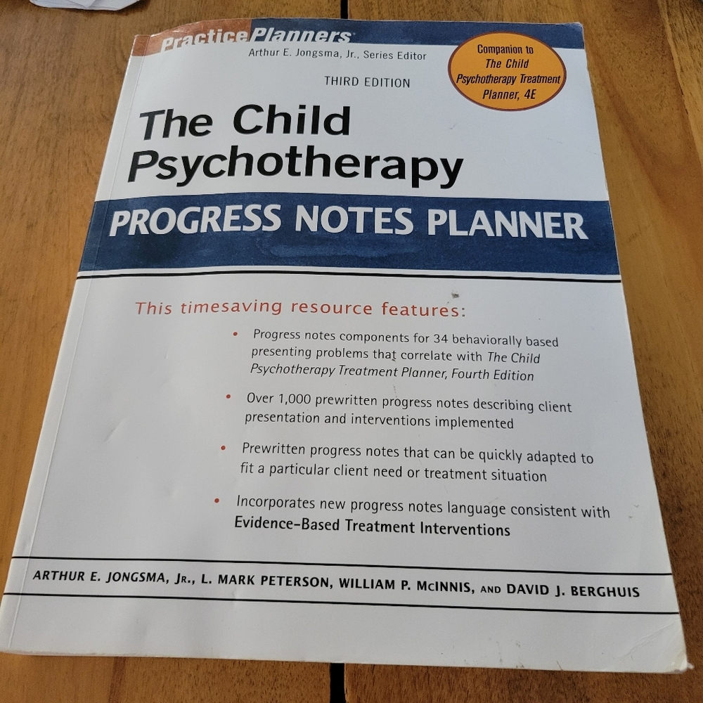 The Child Psychotherapy Progress Notes Planner Third Edition Textbook